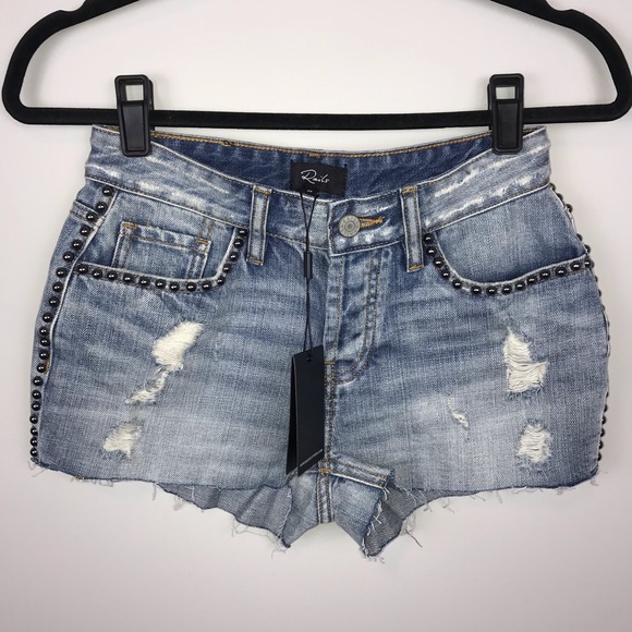 Rails Pants - Rails Austin Denim Shorts is Med Vintage Studded